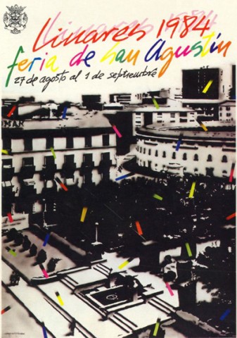 El Concurso de Carteles de la Feria de Linares cont este ao con artistas ya conocidos como el giennense Joaqun Ortega Horgat, con su boceto titulado Toro y Farolillos o Miguel Csar Torres con Alegra. No obstante, el ganador del concurso ser Santiago Tirado Franco, con Lluvia de colores. Se embols 60.000 de las antiguas pesetas. En su obra reproduce el Parque de Santa Margarita, la Plaza de Toros y la antigua casa de Villanova, en donde podemos apreciar parte de la publicidad de 'Destilera Romar'. Este eje de encuentro en las tardes de feria es por todos conocido, ya que muchos aficionados lo recorren para acudir a la cita de la llamada feria taurina linarense. La negritud de la imagen, que recuerda a un negativo fotogrfico, es roto por una lluvia que evoca serpentinas de colores.