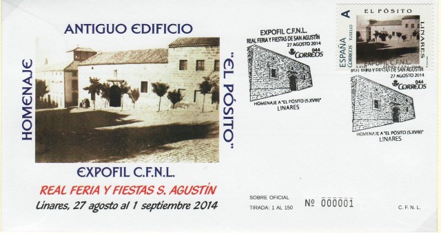 Sobre conmemorativo del homenaje al antiguo edificio del Psito. Edificio cuya construccin se finaliz en 1757. Se utiliz como depsito de grano y, posteriormente, tuvo otros usos, como crcel del partido judicial a partir de 1879. Tras su rehabilitacin, entre 2009-2010, se ha destinado a centro de interpretacin, historia y costumbres de la ciudad y como museo del gran cantante Raphael.